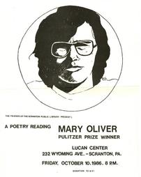 A poetry reading Mary Oliver Pulitizer Prize winner.