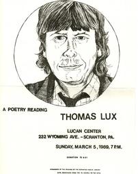 A poetry reading Thomas Lux.