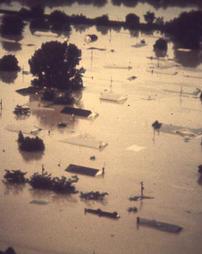 Wilkes-Barre, PA - Military Helicopter Aerial of South Wilkes Barre - Hurricane Agnes Flood
