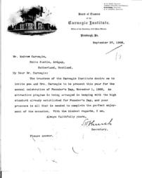 (S.H. Church to Andrew Carnegie, September 27, 1900)