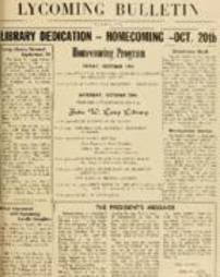 Bulletin, Lycoming College, October 1951
