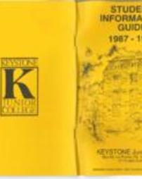 Keystone Junior College Student Information Guide 1987-1988