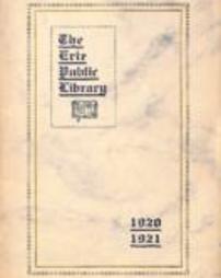 Erie Public Library Report 1920-1921