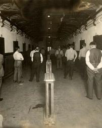 Prisoners lined up for morning inspection, May 10, 1929