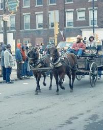 Horse-drawn wagon in Meyersdale Maple Festival Parade
