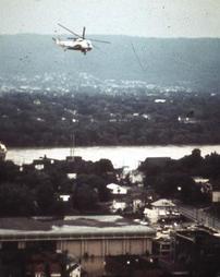 Wilkes Barre, PA - Military Helicopter Aerial - Hurricane Agnes Flood