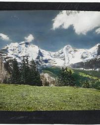 Switzerland. Unidentified. [Hill with View of Mountains]