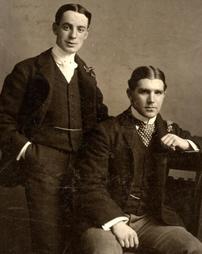 Portrait of two young men, William T. White on right