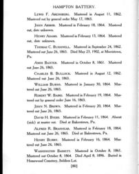 4720498_R-IBF_A_094; History of Hampton battery F, Independent Pennsylvania Light Artillery : organized at Pittsburgh, Pa., October 8, 1861, mustered out in Pittsburgh, June 26, 1865 / compiled by William Clark