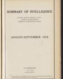 Summary of intelligence / Second Section, General Staff, General Headquarters, American Expeditionary Forces. 1918-08 - 1918-09