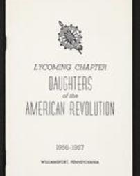 Lycoming Chapter Daughters of the American Revolution. 1956-1957. Williamsport, Pennsylvania.
