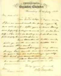 Letter from A. G. Curtin to Thomas White, July 10, 1865