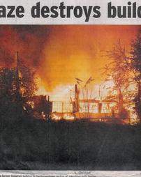 Blaze destroys building