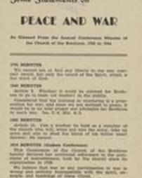 Some statements on peace and war