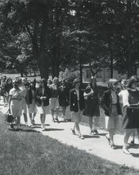 Students Returning from Assembly to School House - 1960s