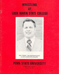 Lock Haven State College vs. Penn State University wrestling match program, Neil Turner