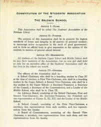 Constitution of the Students Association - 1927