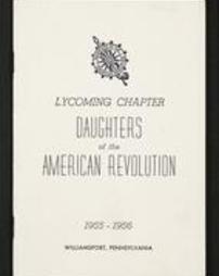 Lycoming Chapter Daughters of the American Revolution. 1955-1956. Williamsport, Pennsylvania.