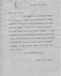Letter from Miss Brownell to Miss Lord - 1913