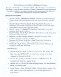 Battle of Homestead Foundation: 2010 Summer Schedule