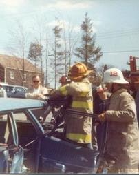 Fire Fighters at Wrecked Car