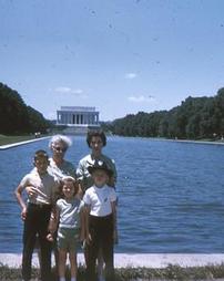 Family in Front of Lincoln Memorial Reflecting Pool