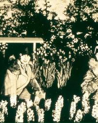 1927 Philadelphia Flower Show. Two Women in Tulip and Hyacinth Beds