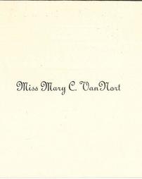 Mary Van Nort place card