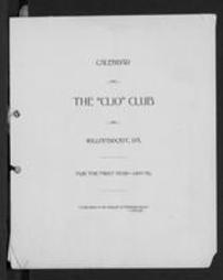 Calendar of the "Clio" Club of Williamsport, Pa., for the first year, 1897-98