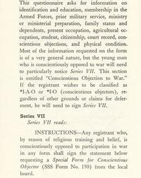 Conscientious objector and the selective service system