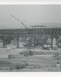 Library steel frame with two cranes