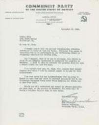 Letter from Earl Browder to Monsignor Rice 