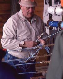 Close View of Johnson Making Rope