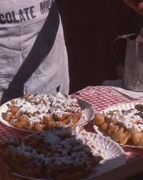 Close View of Funnel Cakes on Table