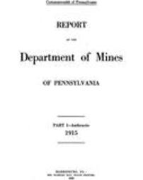 Report of the Department of Mines of Pennsylvania Pt. I Anthracite … (1915)