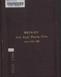 Reunion of the Ninety-seventh Regiment Pennsylvania Volunteers, October 29th, 1884, "on the old camp ground at Camp Wayne, West Chester, Pa. : an account of the proceedings with a roster of the comrades present / prepared by Isaiah Price