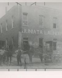 Juniata laundry / horse-drawn delivery wagon