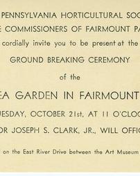 Azalea Garden. Groundbreaking Invitation. 1952