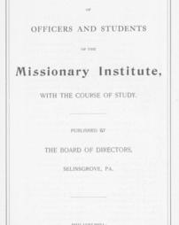 Final Student Catalog of the Missionary Institute