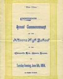 Altoona High School Commencement Program 1894