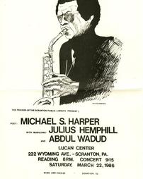 Poet Michael S. Harper with musicians Julius Hemphill and Abdul Wadud.