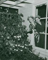 1950 Philadelphia Flower Show. Two Women in an Exhibit