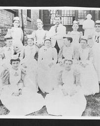 Group of nurses, resident physician and superintendents