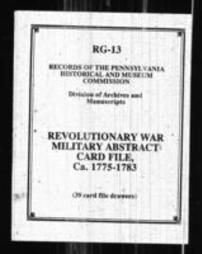 Revolutionary War Military Abstract Card File (Roll 4497)
