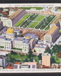 Dauphin County, Harrisburg, Pa., Panoramic Views, Aerial View Pennsylvania's State Capitol, Museum, North Office, South Office, Finance and Education Buildings