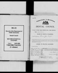 Record of Dental Licenses (Roll 7422, Part 2)