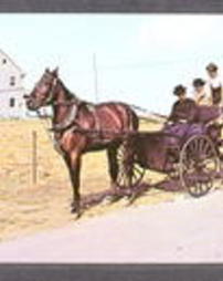 Lancaster County, Scenic Views and Pennsylvania Dutch: Amish Country, Young man with courting buggy meets and chats with friends