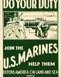 "Do Your Duty." Join the U.S. Marines, Help Them Defend America on Land and Sea