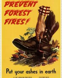 Fire Prevention, "Prevent Forest Fires! Put your ashes in earth"