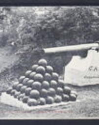 Washington County, Canonsburg, Pa., GAR monument and cannon balls